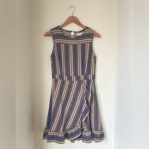 Mata Traders mauve pink and blue stripe dress size S